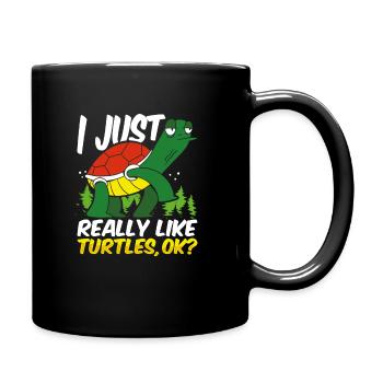 Just Really Love Turtles Turtle Lover - Full Colour Mug - black - Right