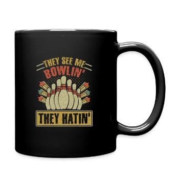 Bowling Bowler Gift - Full Colour Mug - black - Right