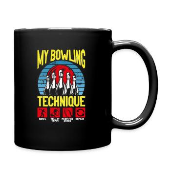 Bowling Bowler Bowlen - Tasse einfarbig - Schwarz - Rechts