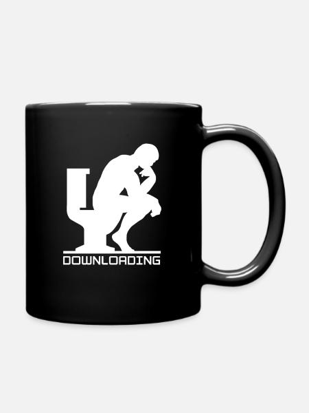 Downloading - Der denkende Mann auf dem stillen Or - Tasse einfarbig - Schwarz