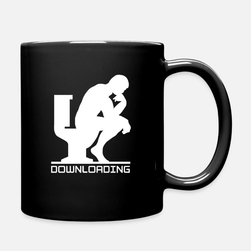 Downloading - Der denkende Mann auf dem stillen Or - Tasse einfarbig - Schwarz