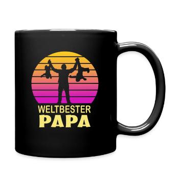 Weltbester Papa - Bester Vater der Welt - Tasse einfarbig - Schwarz - Rechts