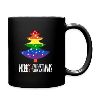 Merry Queer Christmas - Schöne Queere Weihnachten - Tasse einfarbig - Schwarz - Rechts