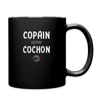 Copain comme cochon - fan de ski et de montagne - Mug uni - noir - Droite