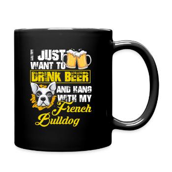 Drinking beer - Full Colour Mug - black - Right