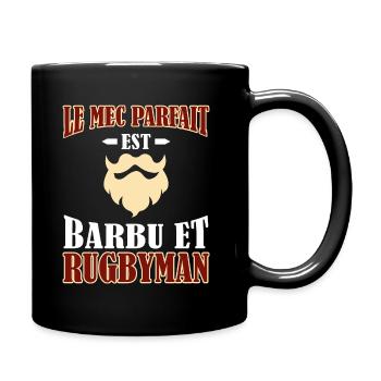 Mec Parfait Homme Barbu Rugbyman - Mug uni - noir - Droite