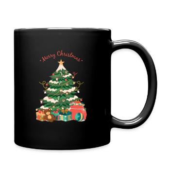 Frohe Weihnachten - Tasse einfarbig - Schwarz - Rechts