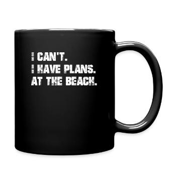 I have plans. On the beach. - Full Colour Mug - black - Right