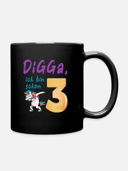 DIGGA, ich bin schon 3 - Tasse einfarbig - Schwarz