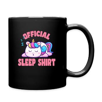 Gute Nacht Einhorn - Tasse einfarbig - Schwarz - Rechts