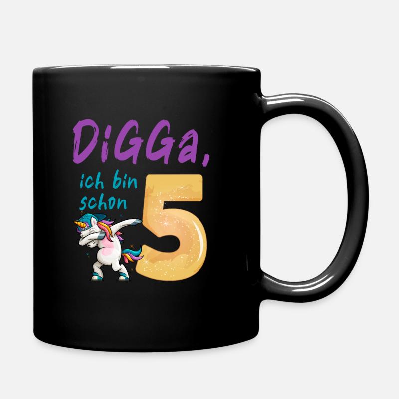DIGGA, ich bin schon 5 - Tasse einfarbig - Schwarz