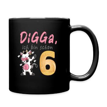 DIGGA, ich bin schon 6 - Tasse einfarbig - Schwarz - Rechts