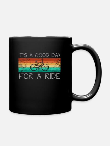 Retro Fahrrad lustiger Radfahrender Radfahrer - Tasse einfarbig - Schwarz