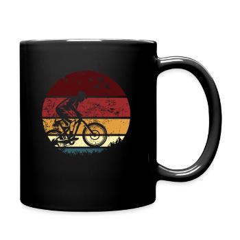 Retro Bike Funny Cyclist - Full Colour Mug - black - Right