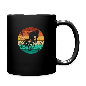 Retro Bike Funny Cyclist - Full Colour Mug - black - Right