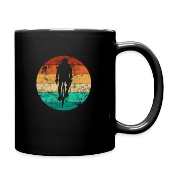 Retro Bike Funny Cyclist - Full Colour Mug - black - Right