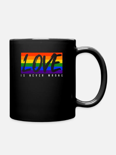 LGBTQ-Liebe ist nie falsch - Tasse einfarbig - Schwarz