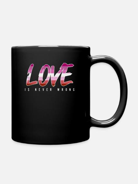 LGBTQ-Liebe ist nie falsch - Tasse einfarbig - Schwarz