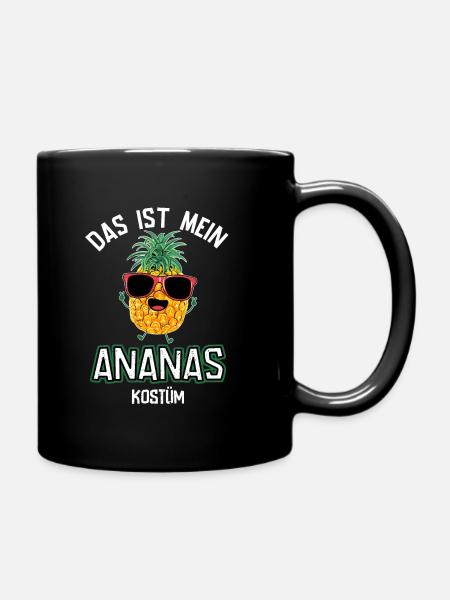 Karneval Kostüm Ananas - Tasse einfarbig - Schwarz