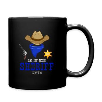 Karneval Kostüm Sheriff - Tasse einfarbig - Schwarz - Rechts