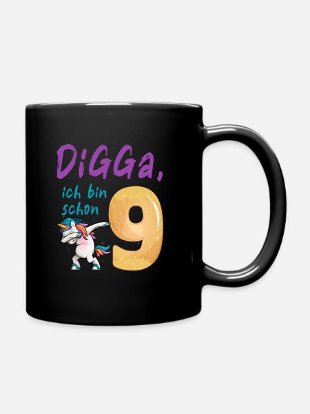 DIGGA, ich bin schon 9 - Tasse einfarbig - Schwarz