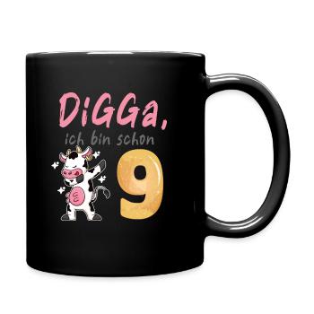 DIGGA, ich bin schon 9 - Tasse einfarbig - Schwarz - Rechts