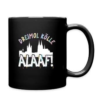 Karneval Kostüm Dreimol Kölle Alaaf Herz Köln - Tasse einfarbig - Schwarz - Rechts
