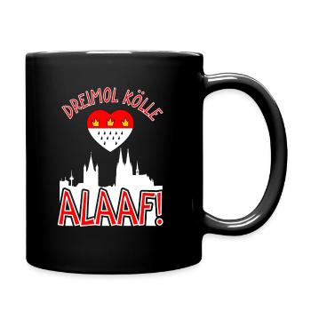Karneval Kostüm Dreimol Kölle Alaaf Herz Köln - Tasse einfarbig - Schwarz - Rechts