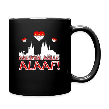 Karneval Kostüm Dreimol Kölle Alaaf Herz Köln - Tasse einfarbig - Schwarz - Rechts