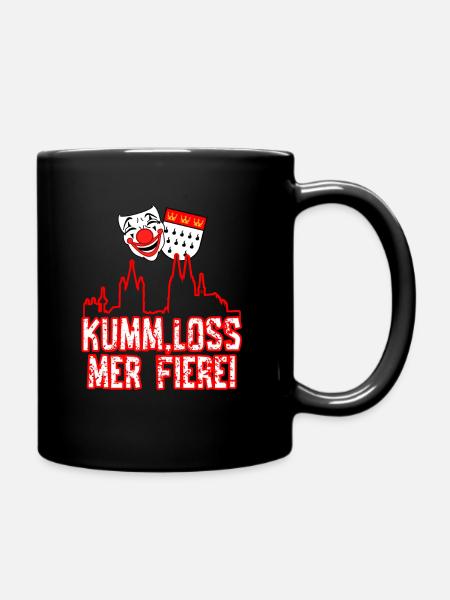 Karneval Kostüm Kölle Alaaf Köln loss mer fiere! - Tasse einfarbig - Schwarz
