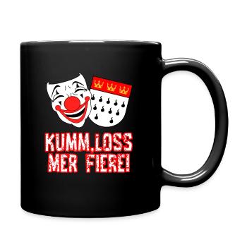 Karneval Kostüm Kölle Alaaf Köln loss mer fiere! - Tasse einfarbig - Schwarz - Rechts