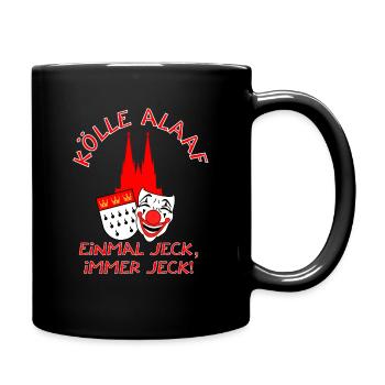 Karneval Kostüm Kölle Alaaf Clown Wappen Dom Köln - Tasse einfarbig - Schwarz - Rechts