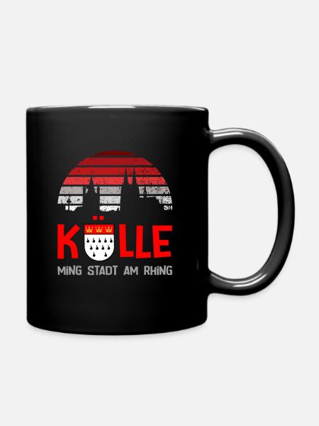 Karneval Kostüm Kölle Alaaf Clown Wappen Dom Köln - Tasse einfarbig - Schwarz