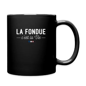 La Fondue, c'est la Vie ! - Mug uni - noir - Droite