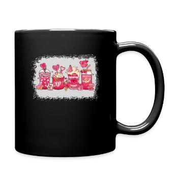 Valentinstag Heiße Schokolade Tasse Mokka - Tasse einfarbig - Schwarz - Rechts