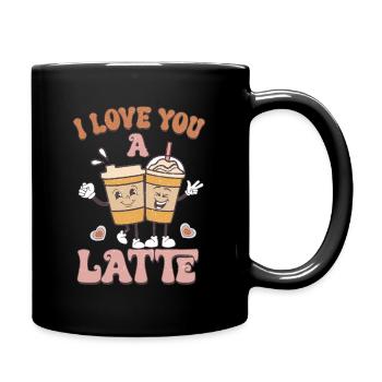 I love you retro Valentines - Full Colour Mug - black - Right