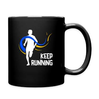 Laufen Sie 26,2 Meilen Marathon Herausforderung - Tasse einfarbig - Schwarz - Rechts