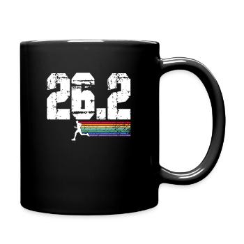 Laufen Sie 26,2 Meilen Marathon Herausforderung - Tasse einfarbig - Schwarz - Rechts