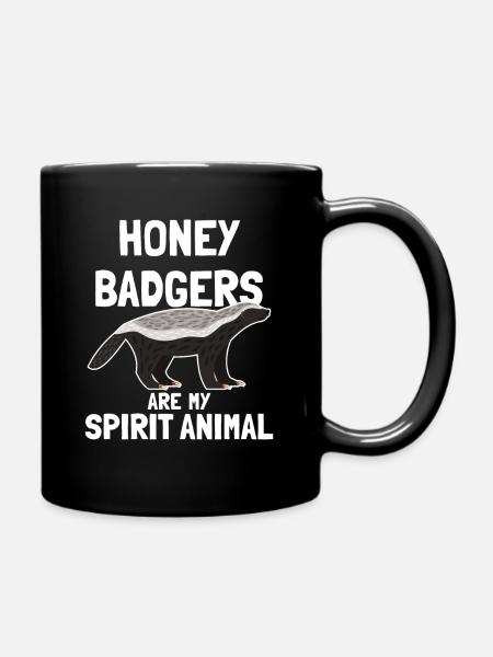 Honey Badgers Are My Spirit Animal - Full Colour Mug - black