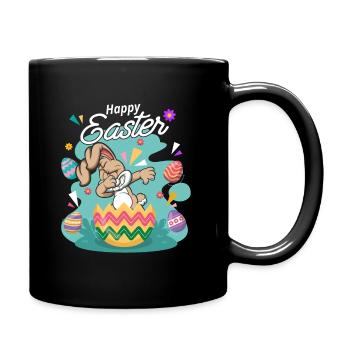 Happy Easter - Dabbing Dab Osterhase - Tasse einfarbig - Schwarz - Rechts