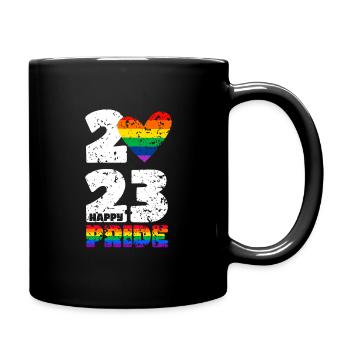 Happy Pride 2023 - Tasse einfarbig - Schwarz - Rechts
