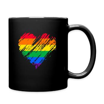 Pride LGBTQ Herz - Tasse einfarbig - Schwarz - Rechts