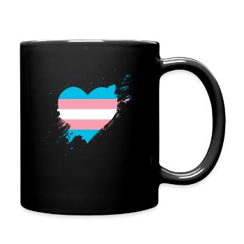 Pride LGBTQ Heart Transgender - Full Colour Mug - black - Right