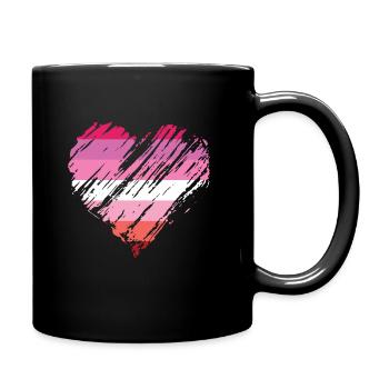 Pride LGBTQ Heart Lesbian - Full Colour Mug - black - Right