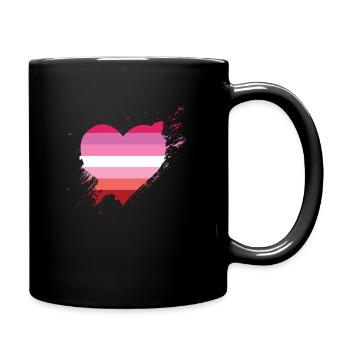 Pride LGBTQ Heart Lesbian - Full Colour Mug - black - Right