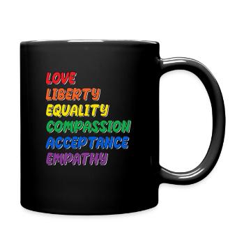Stolz LGBTQ. Aussage - Tasse einfarbig - Schwarz - Rechts