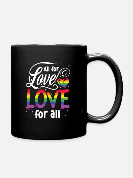 Fier LGBTQ. L’amour pour tous - Mug uni - noir