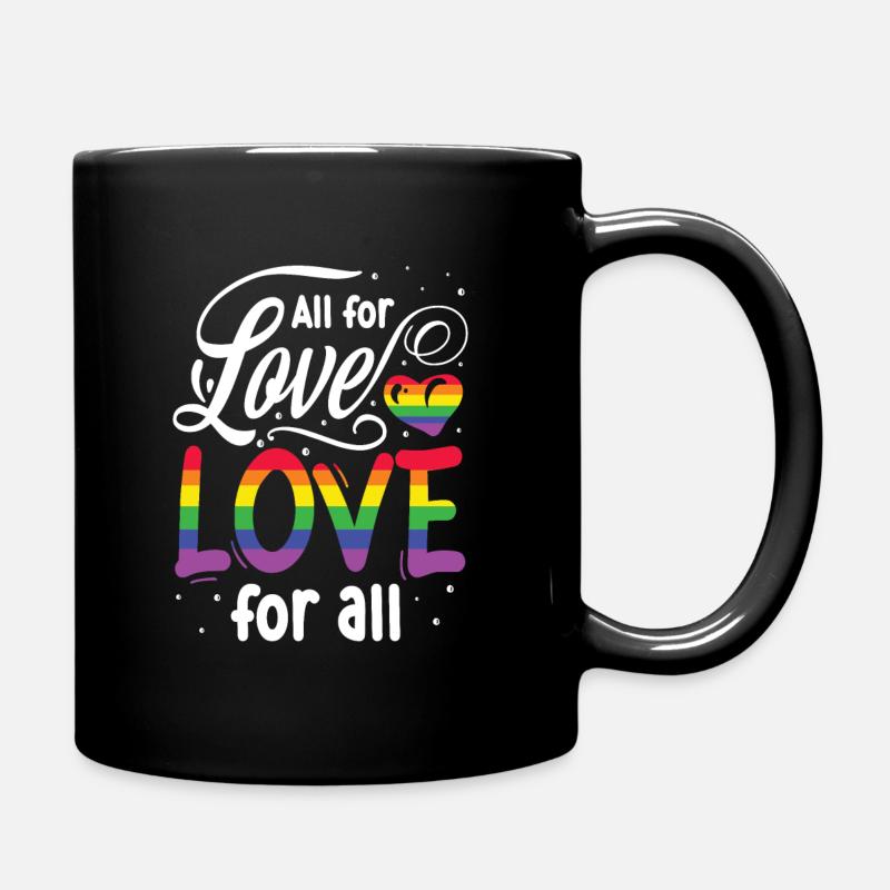 Fier LGBTQ. L’amour pour tous - Mug uni - noir