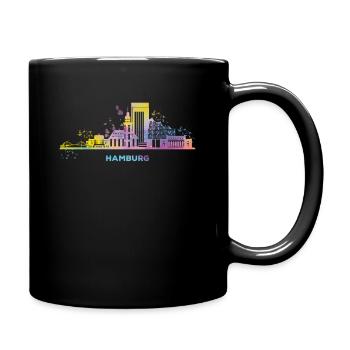 Hamburg Skyline Colorful Cityscape Hamburg - Full Colour Mug - black - Right