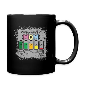 Durée de vie de la batterie d’un écrou - Mug uni - noir - Droite